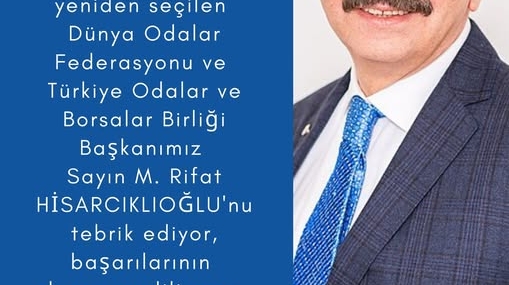 Bandırma Ticaret Odası’ndan TOBB Başkanı Hisarcıklıoğlu’na Avrupa Odalar Birliği’nde Yeniden Başkan Vekili Seçilmesi Dolayısıyla Tebrik